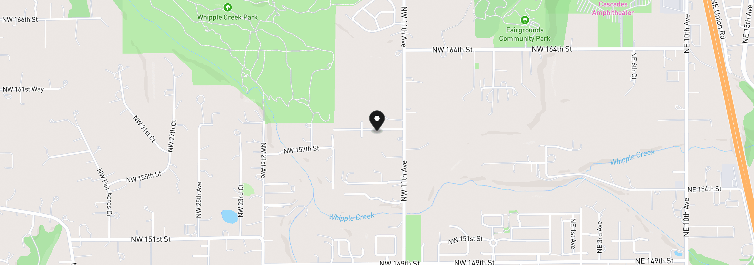 Map showing the location of 1405 NW 158th St, Vancouver, Wa 98685