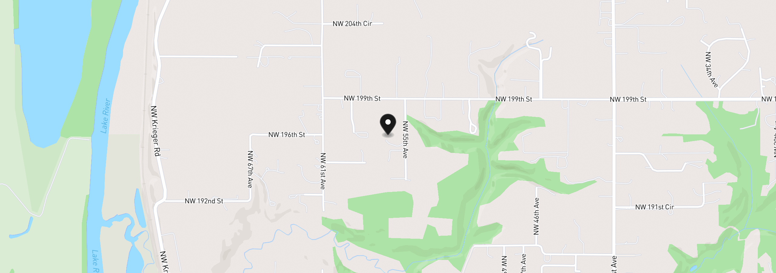 Map showing the location of 19600 NW 55th Ave, Ridgefield, Wa 98642