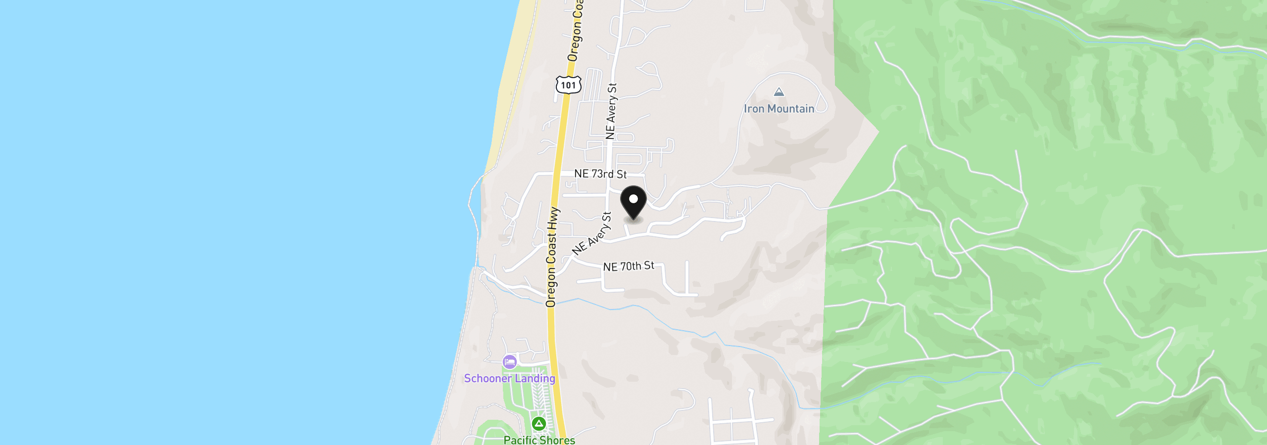 Map showing the location of 7115 NE Benton Pl, Newport, OR 97365