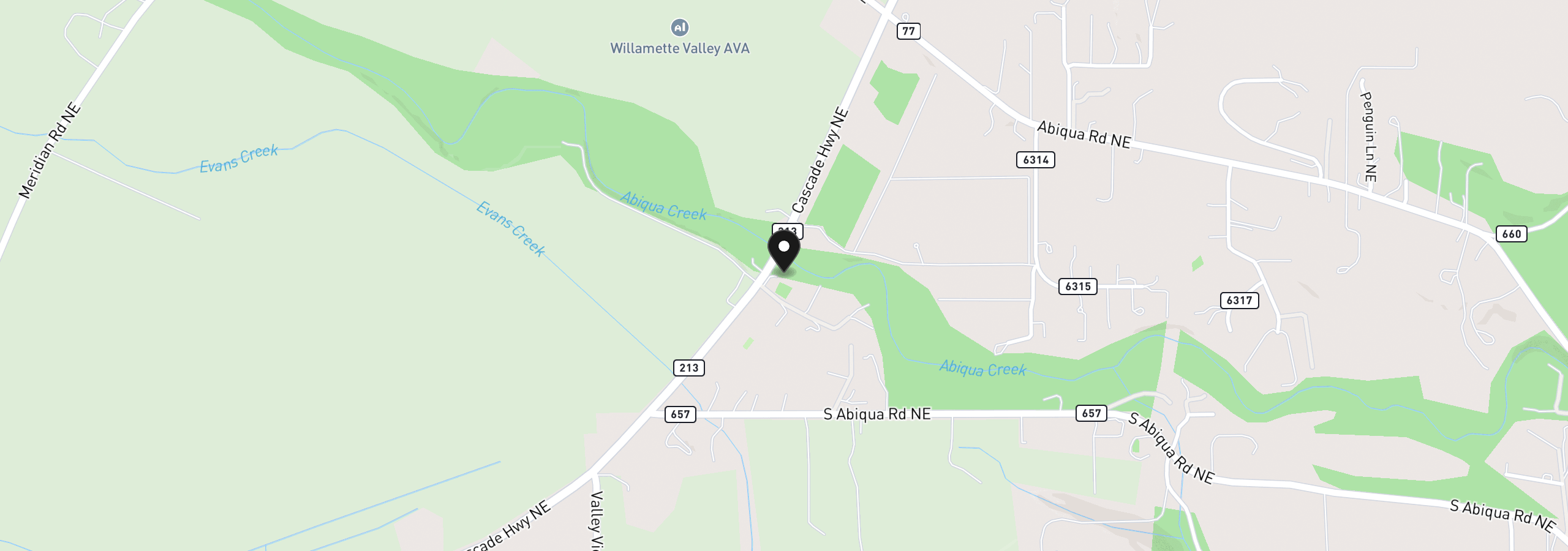 Map showing the location of 15729 Blue Heron Way NE, Silverton, OR 97381