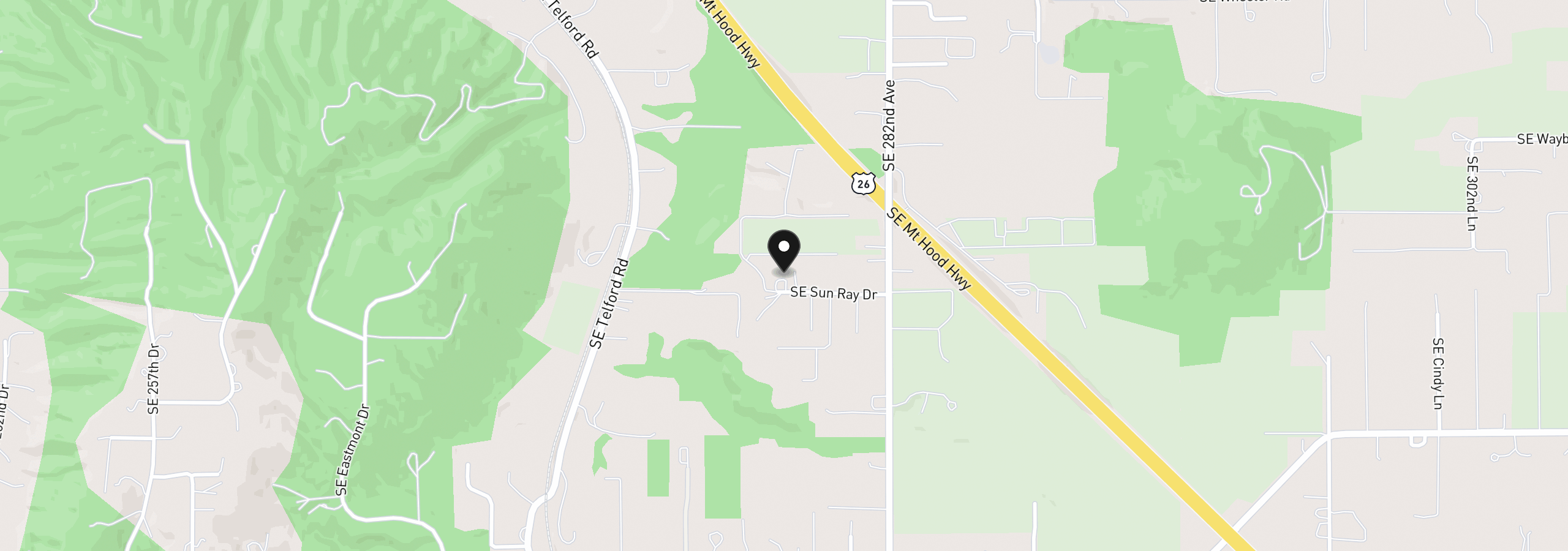 Map showing the location of 27821 SE Sun Ray Dr, Boring, OR 97009