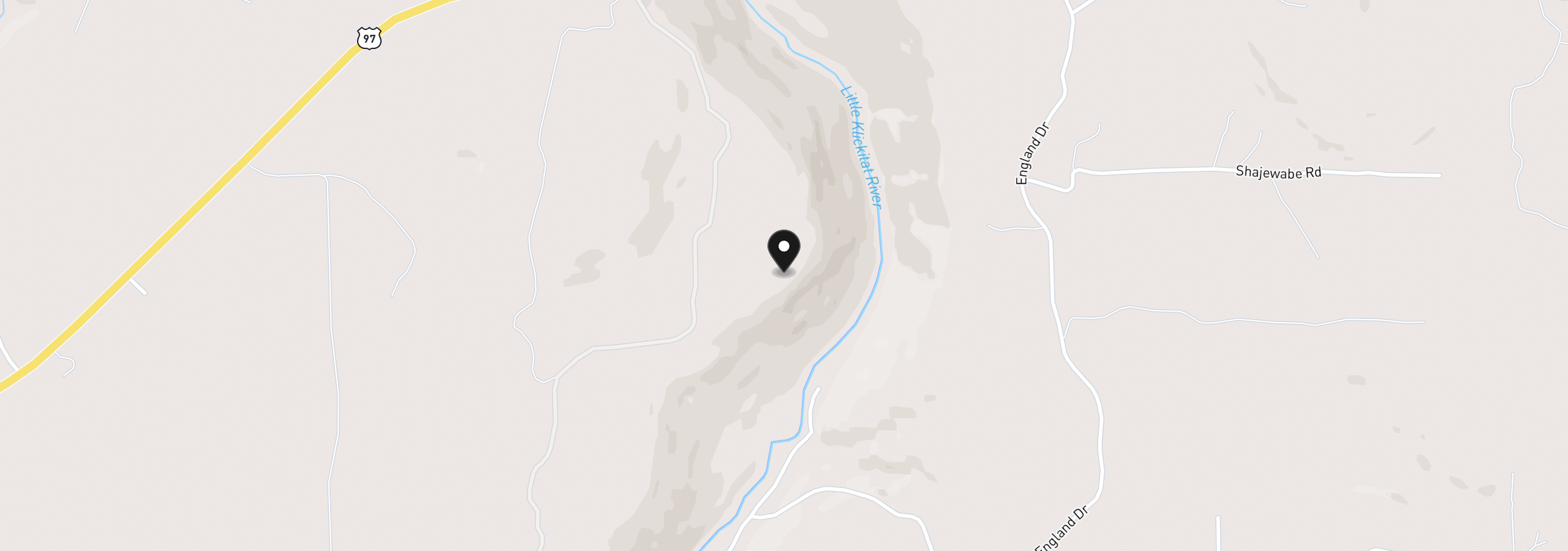Map showing the location of Lot 4 Thompson Trail, Goldendale, Wa 98620