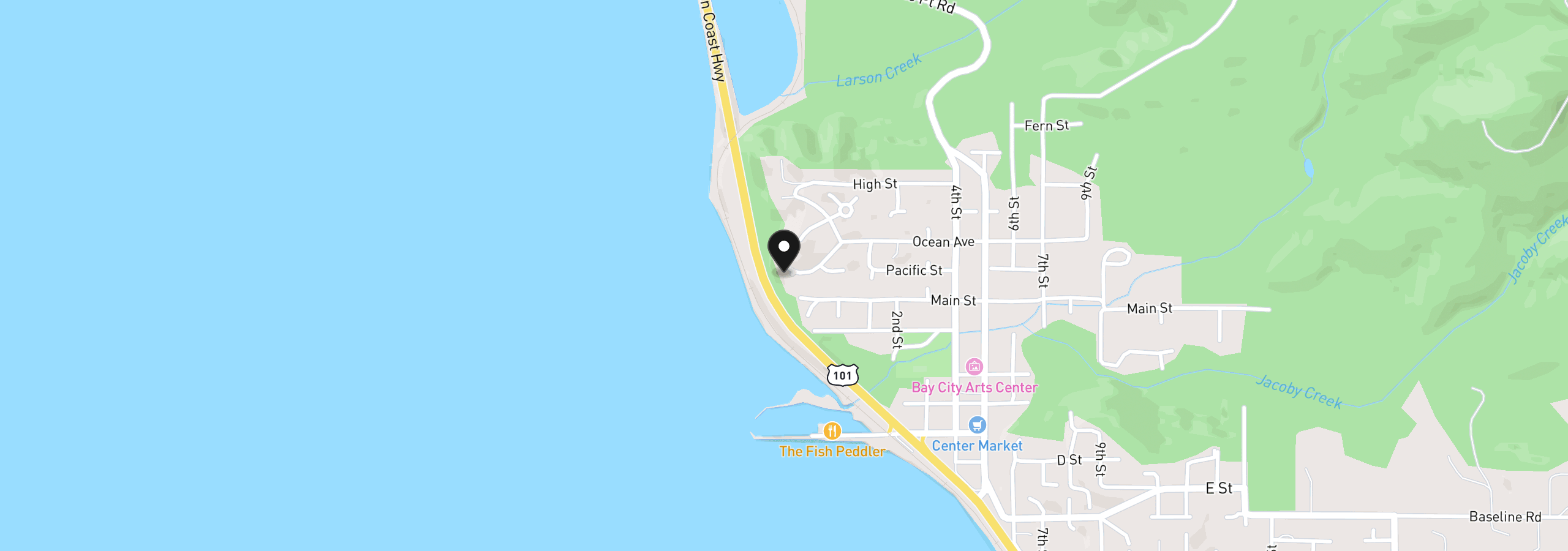 Map showing the location of 5035 S Ridge Dr, Bay City, OR 97107