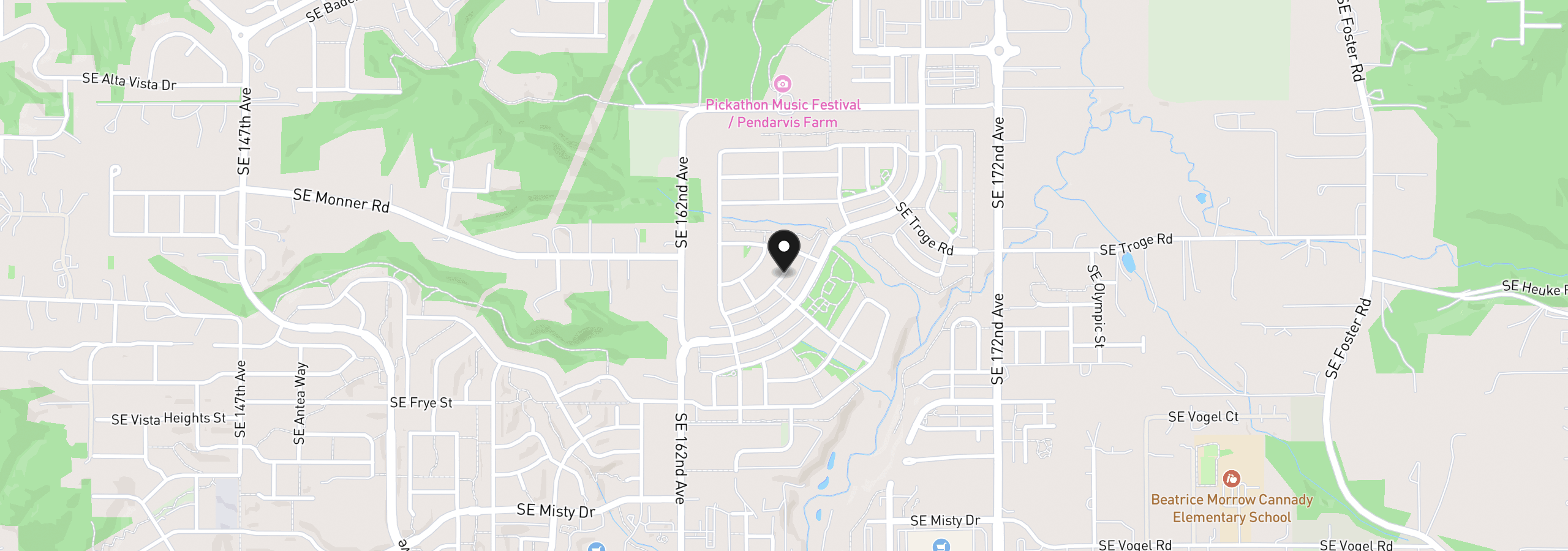 Map showing the location of 16698 SE Multnomah Falls Dr, Happy Valley, OR 97086