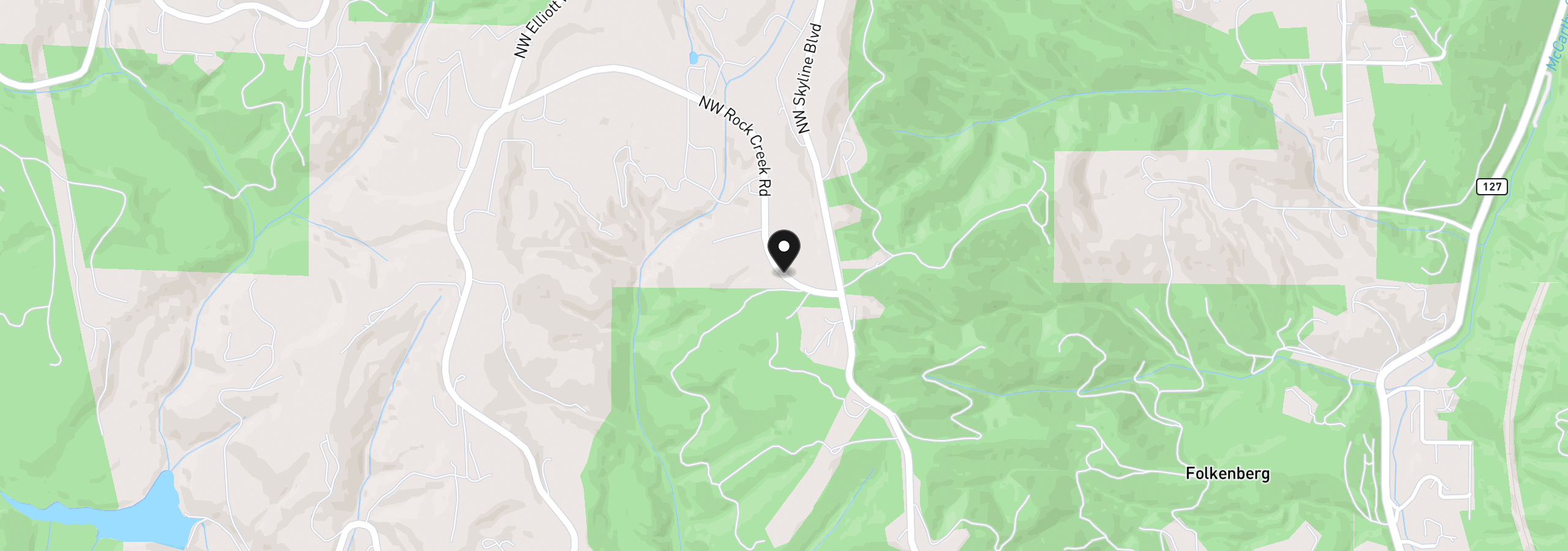 Map showing the location of 16424 NW Rock Creek Rd, Portland, OR 97231