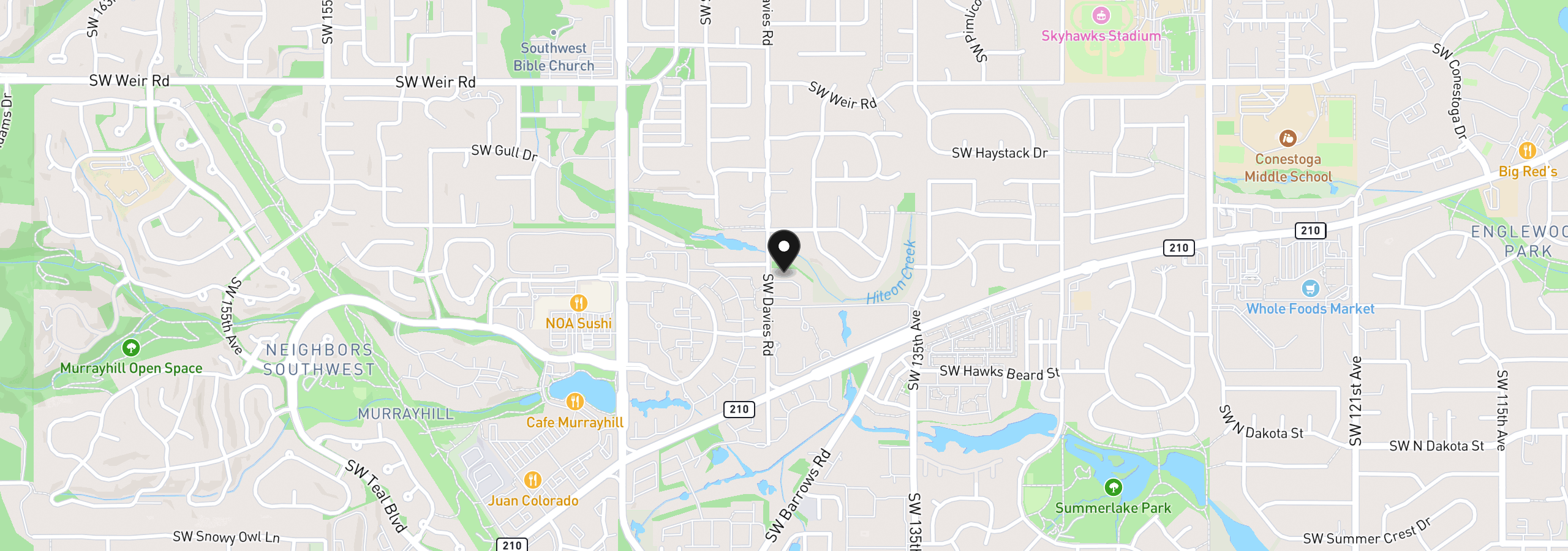Map showing the location of 10690 SW Davies Rd 48, Beaverton, OR 97008