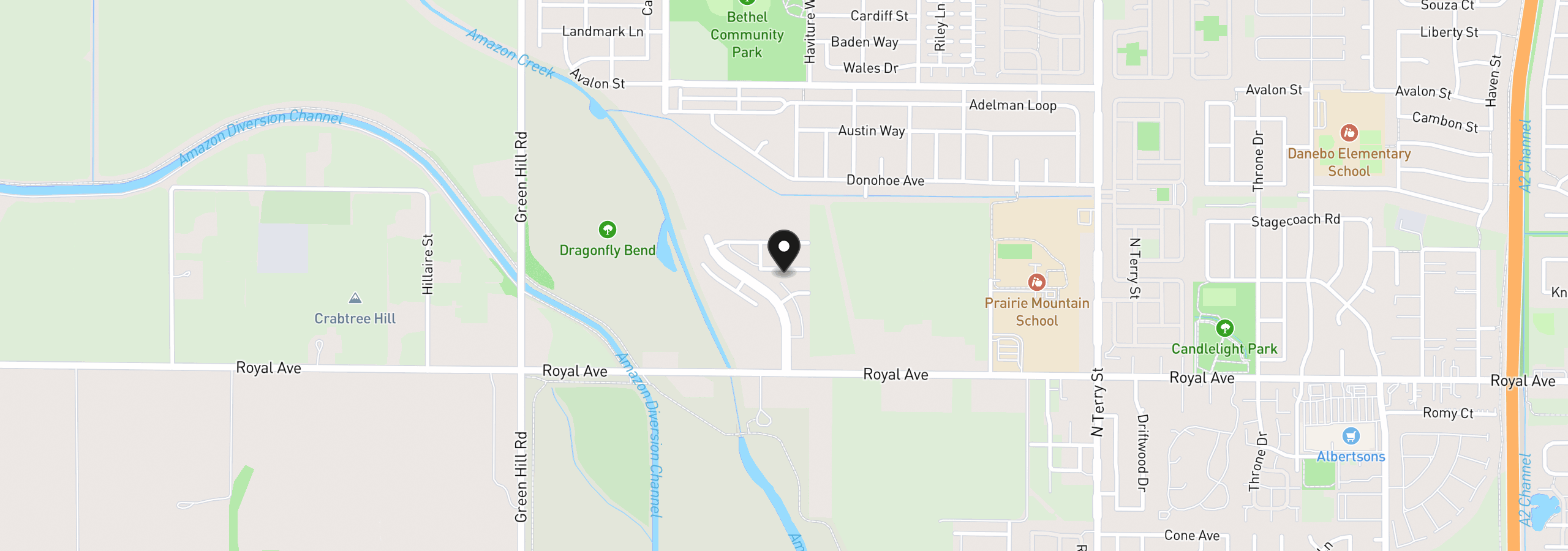 Map showing the location of 5767 Durst St, Eugene, OR 97402