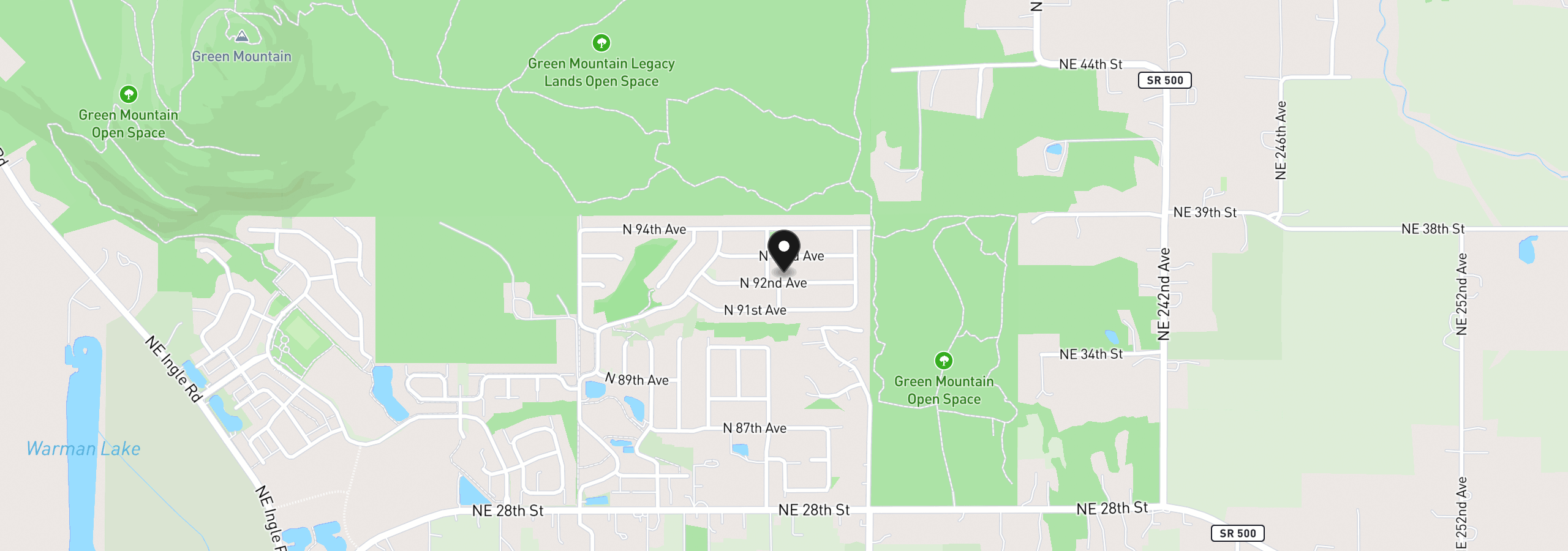 Map showing the location of 5404 N 93rd Ave Lt 278, Camas, Wa 98607