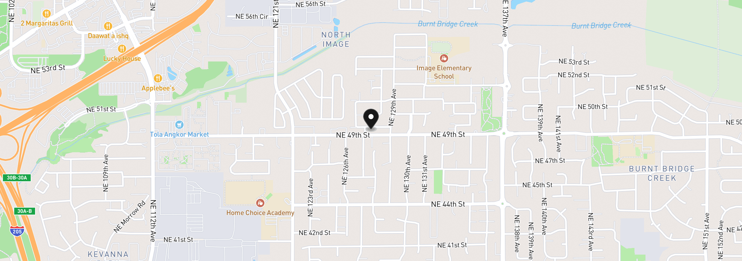 Map showing the location of 12705 NE 49th Way, Vancouver, Wa 98682