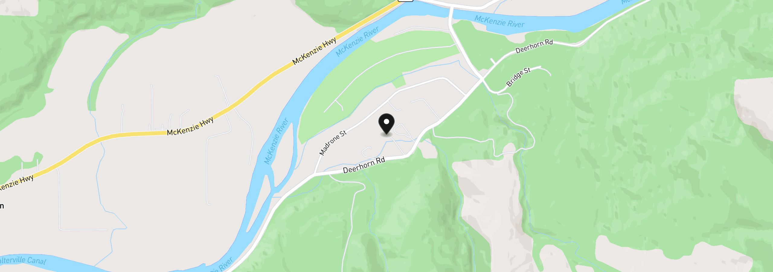 Map showing the location of 41743 Deerhorn Rd, Springfield, OR 97478