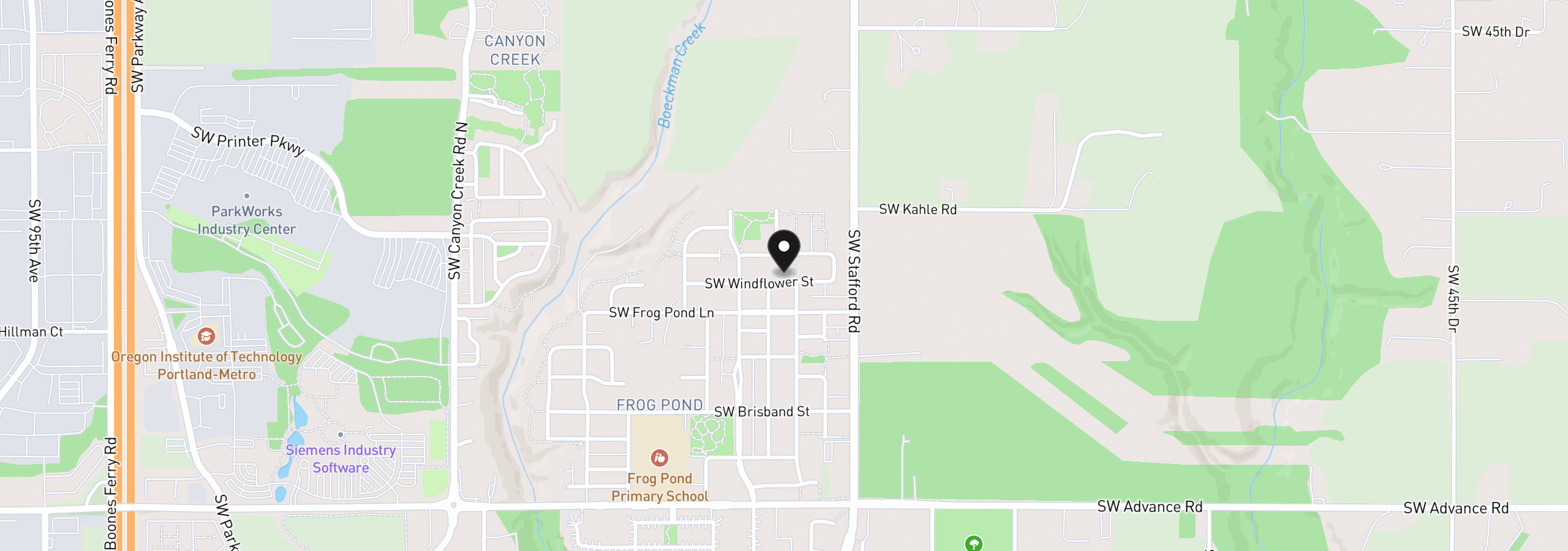 Map showing the location of 6798 SW Trillium St, Wilsonville, OR 97070