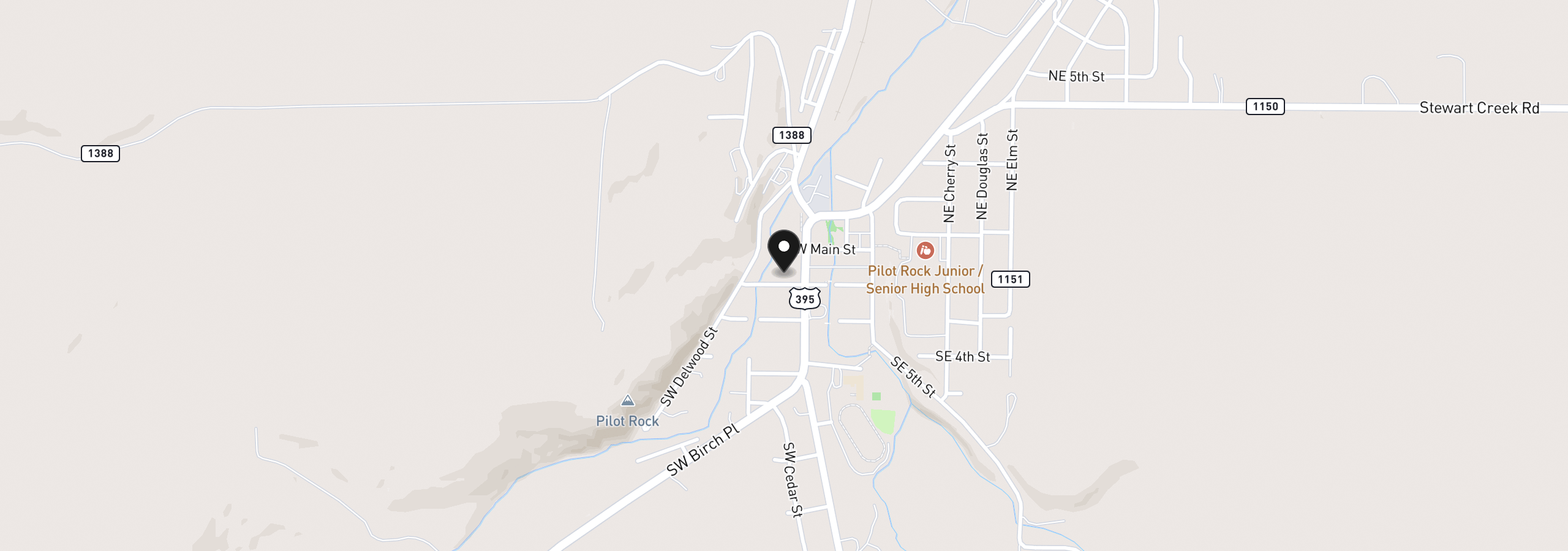 Map showing the location of 237 SW 2nd St, Pilot Rock, OR 97868
