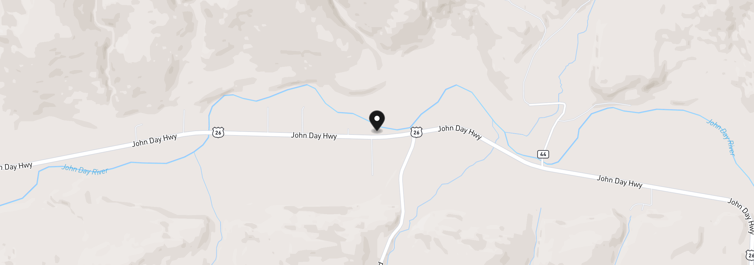 Map showing the location of 51257 Hwy 26, Mount Vernon, OR 97865