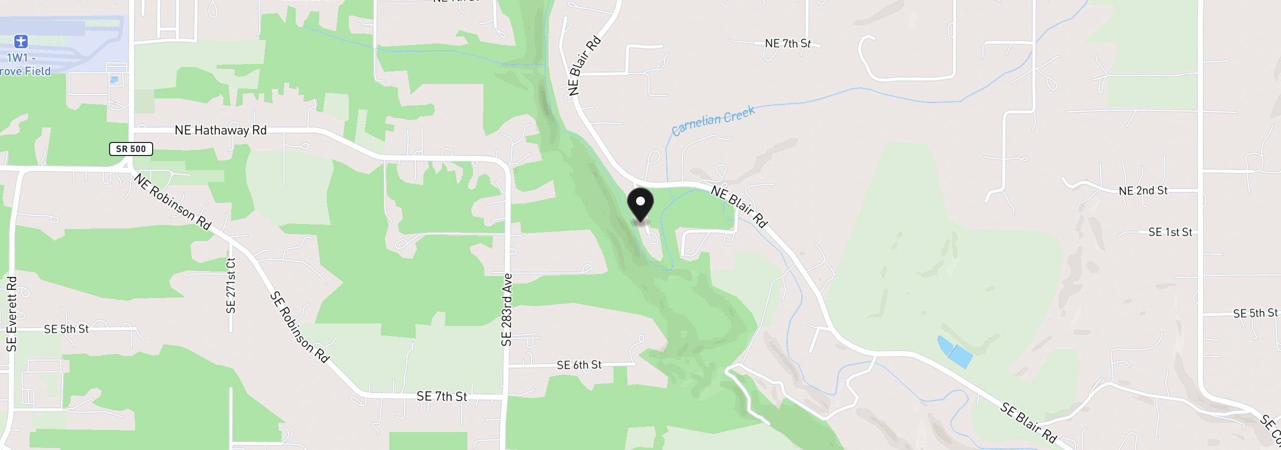 Map showing the location of 238 NE Blair Rd, Washougal, Wa 98671