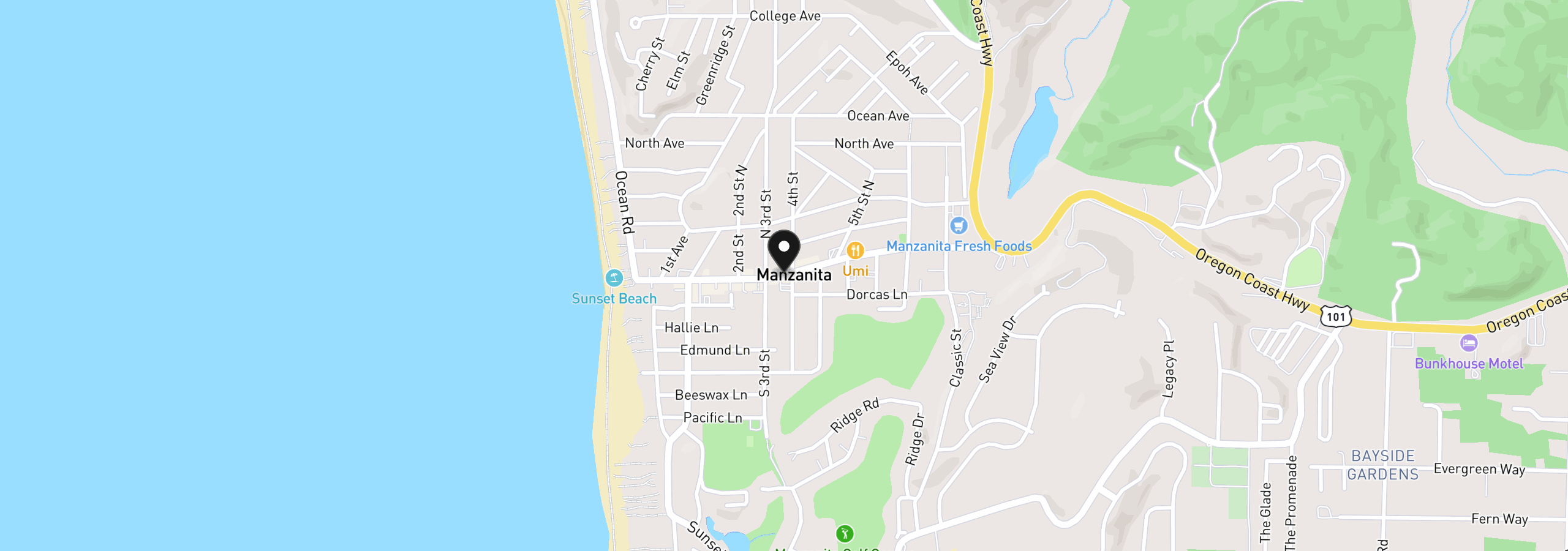 Map showing the location of 11500 Sea View Dr Lot #54, Manzanita, OR 97130
