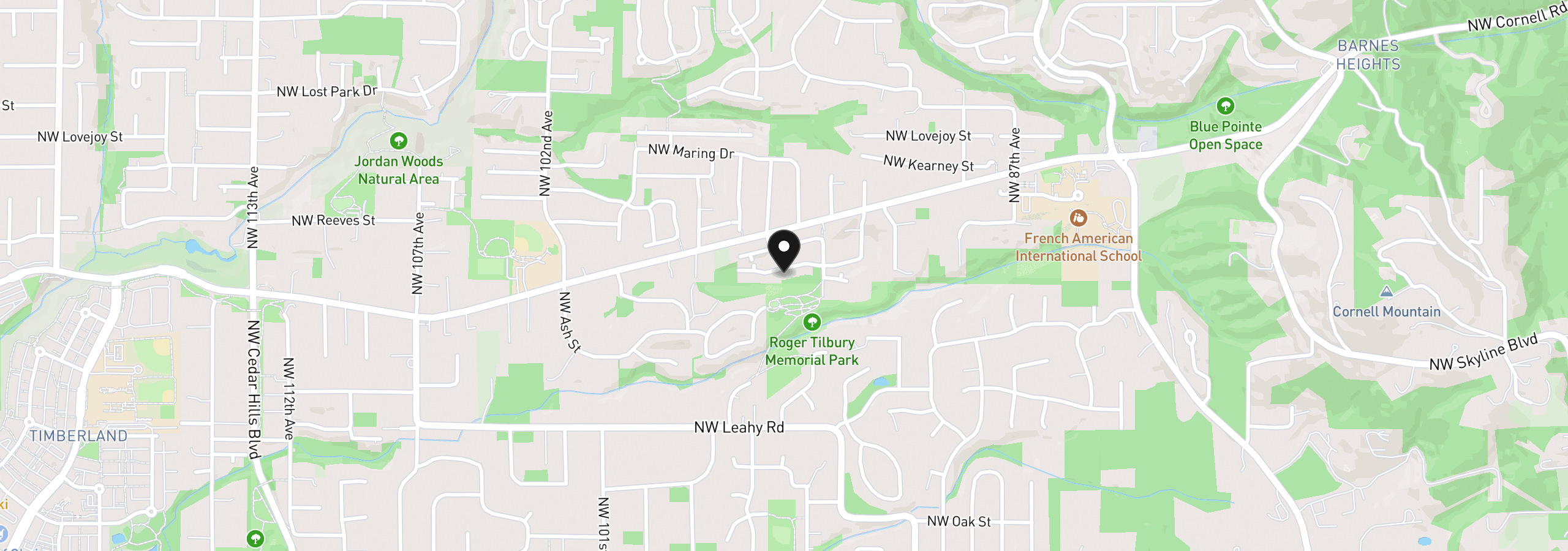 Map showing the location of 9476 NW Harvest Hill Dr, Portland, OR 97229