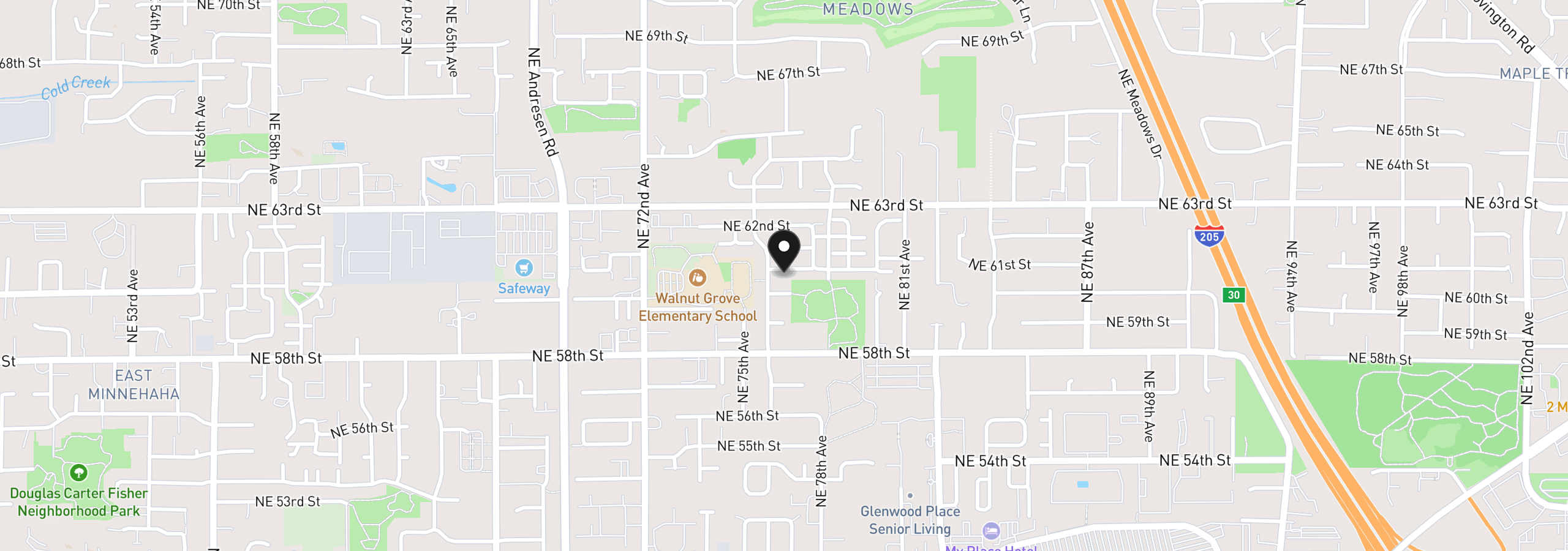 Map showing the location of 7609 NE 61st Cir, Vancouver, Wa 98662