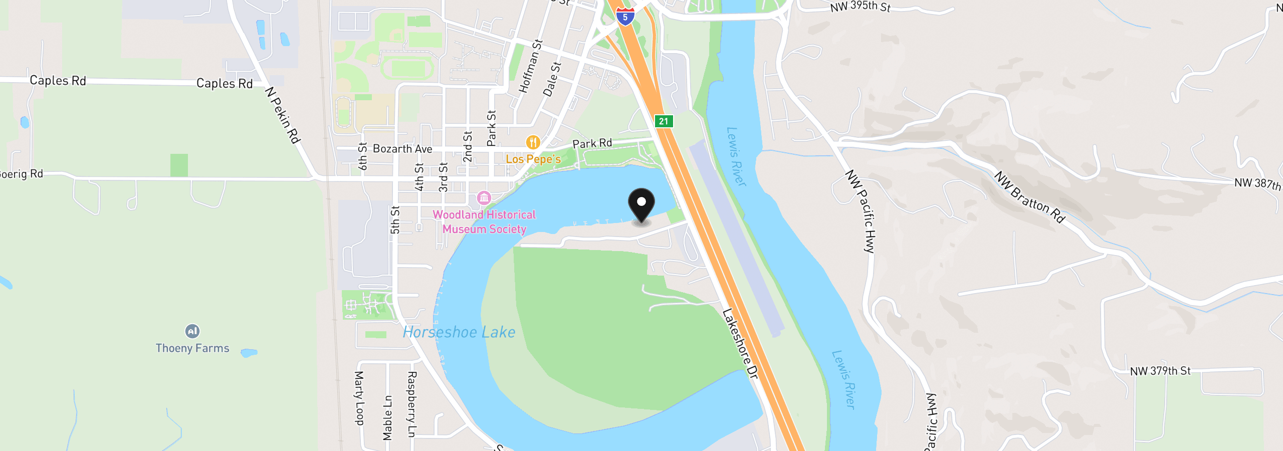 Map showing the location of 296 Island Aire Dr 43, Woodland, Wa 98674