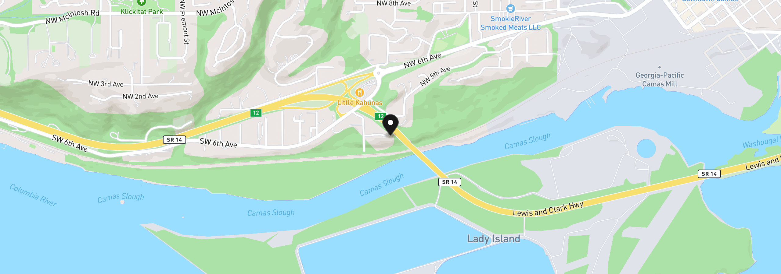 Map showing the location of 1512 SW 7th Cir, Camas, Wa 98607