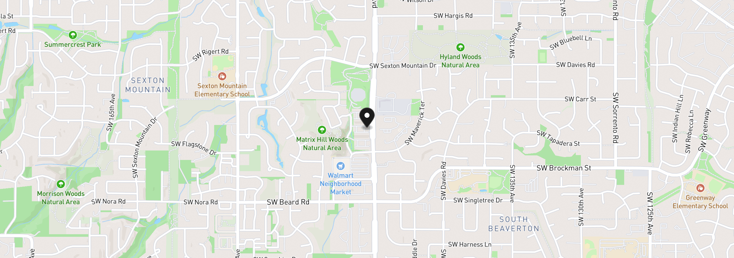 Map showing the location of 8640 SW 147th Ter 103, Beaverton, OR 97007