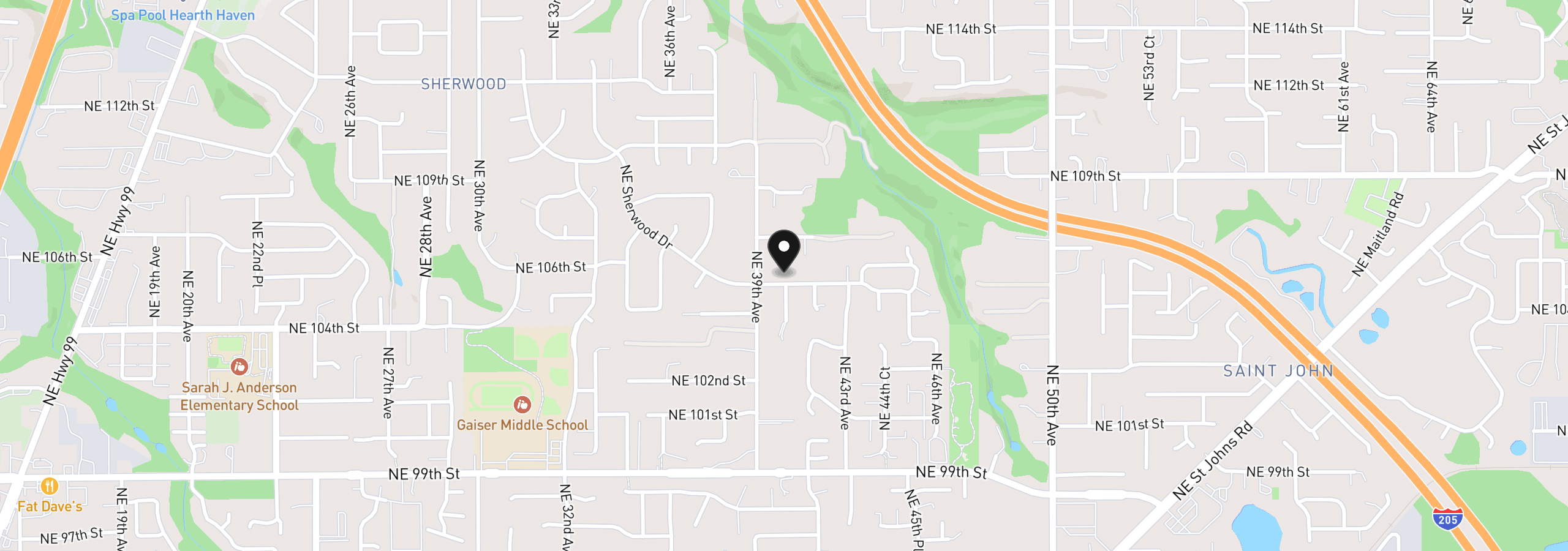Map showing the location of 4008 NE 105th St, Vancouver, Wa 98686