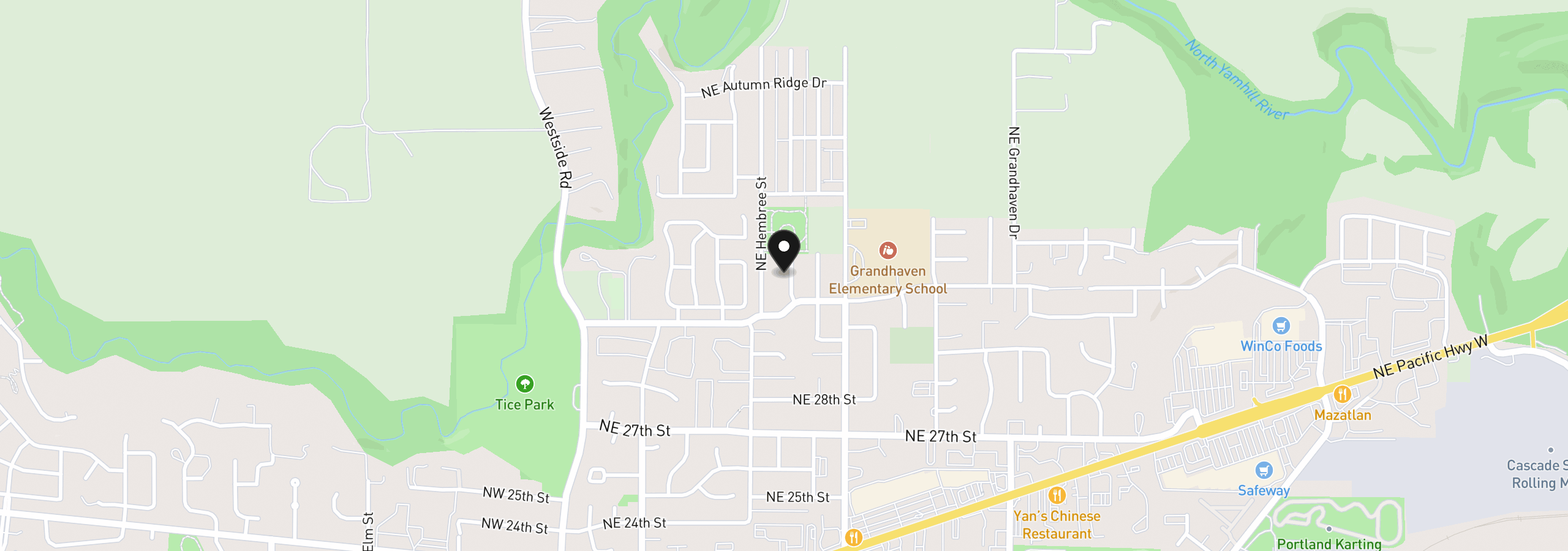 Map showing the location of 3187 NE Mohan Dr, McMinnville, OR 97128