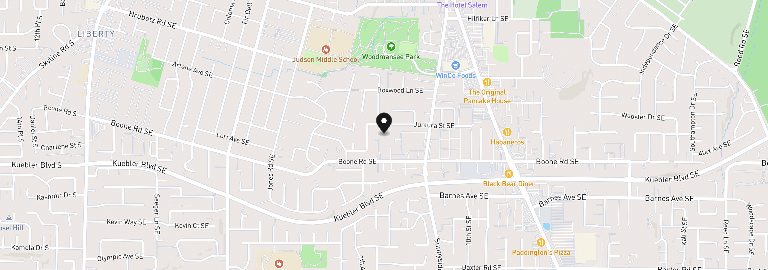 Map showing the location of 777 Boone Rd 12, Salem, OR 97306