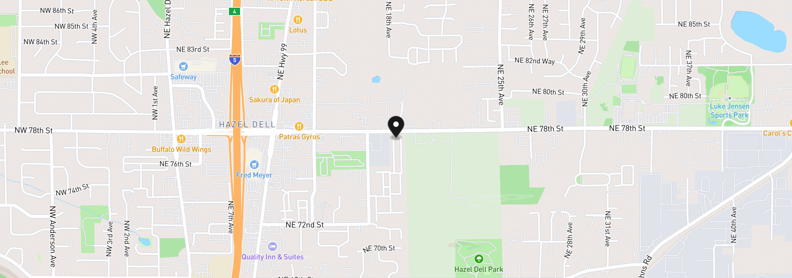 Map showing the location of 1709 NE 78th St 16, Vancouver, Wa 98665