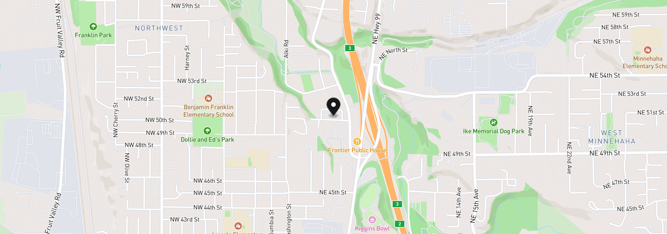 Map showing the location of 304 NE Newhouse Rd, Vancouver, Wa 98663