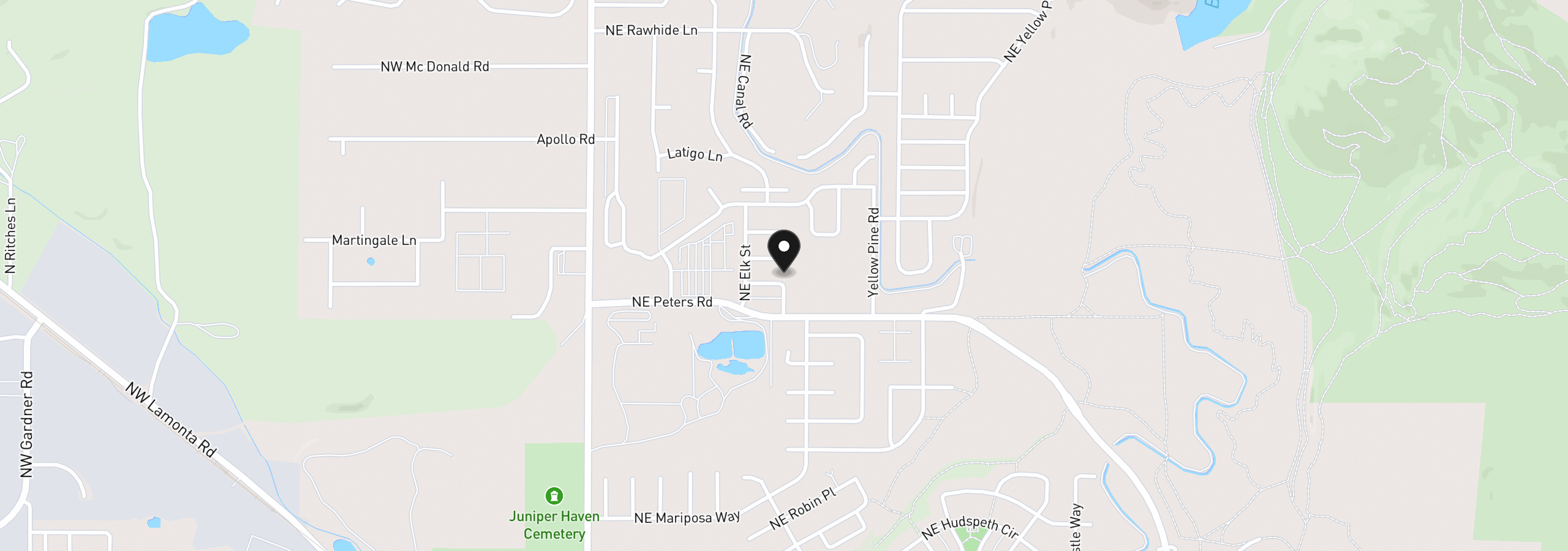 Map showing the location of 2142 NE Wolverine Loop, Prineville, OR 97754