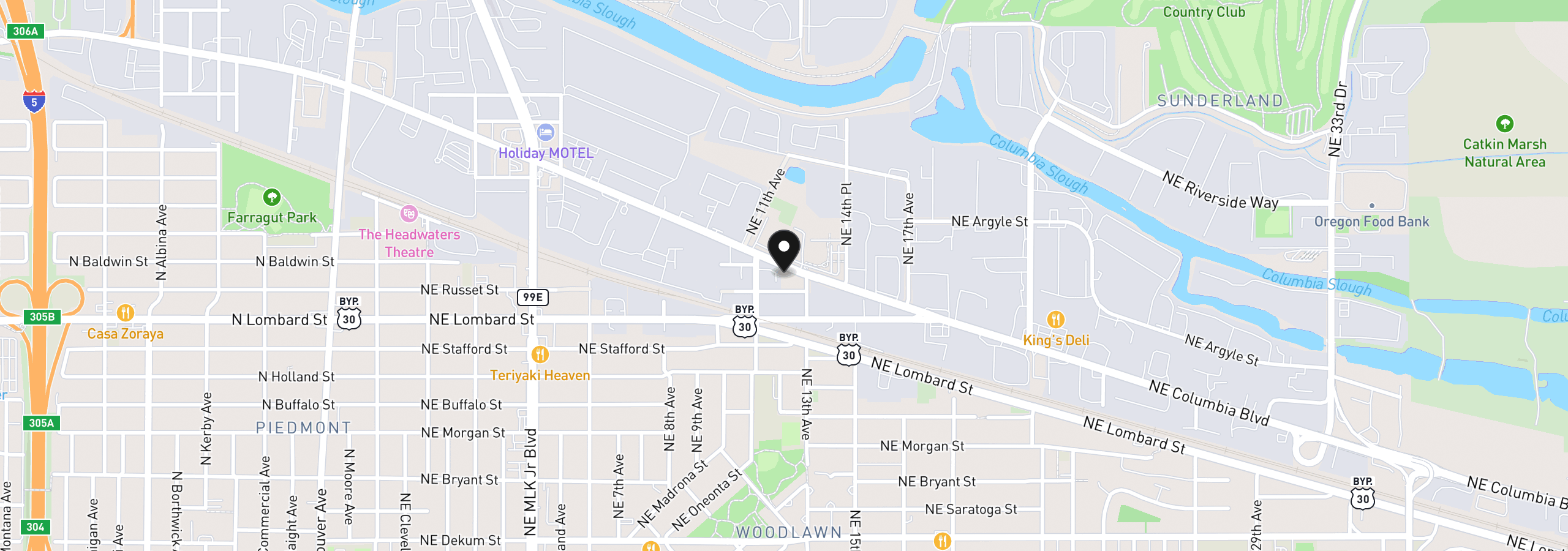 Map showing the location of 1152 NE Columbia Blvd, Portland, OR 97211