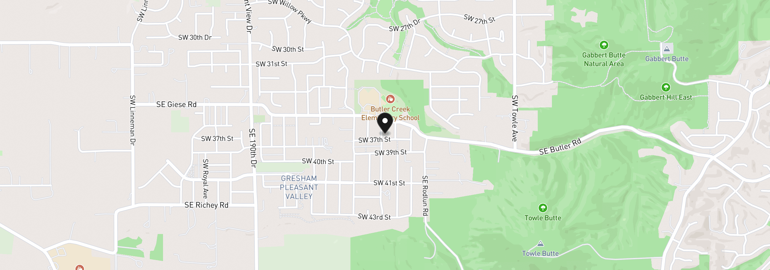Map showing the location of 2440 SW 37th St, Gresham, OR 97080