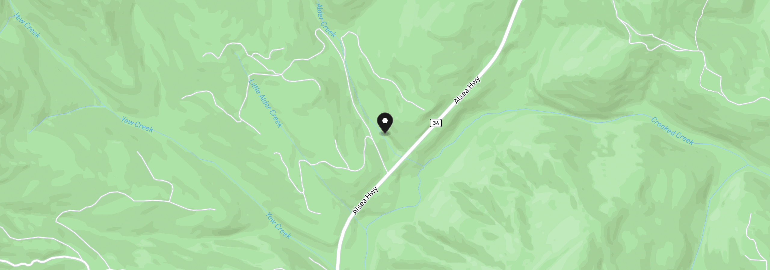 Map showing the location of 000 Alsea Hwy, Alsea, OR 97324