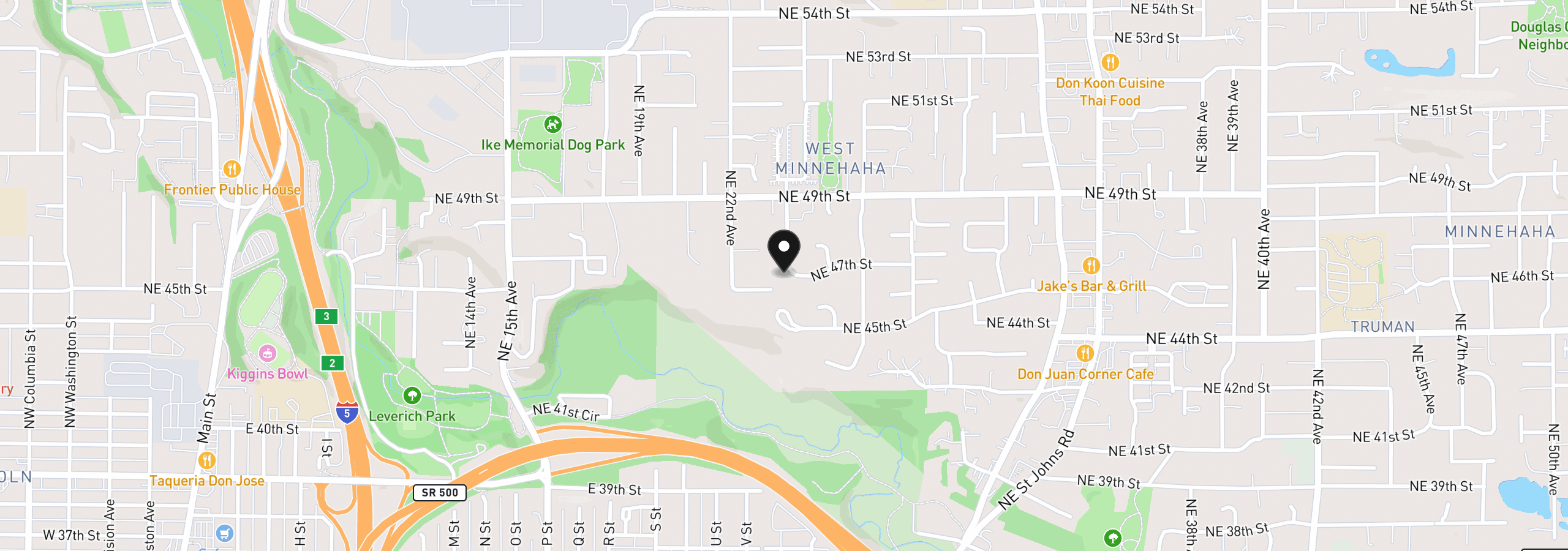 Map showing the location of 4600 NE 24th Ave, Vancouver, Wa 98663