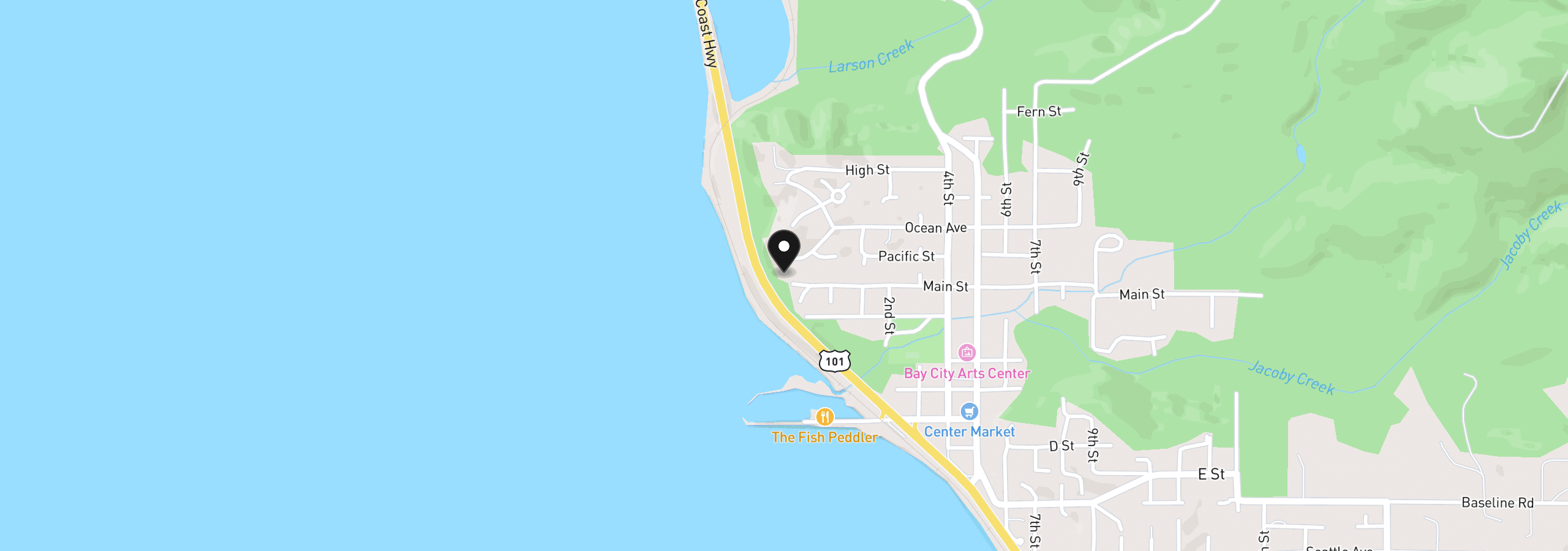 Map showing the location of 5065 S Ridge Dr, Bay City, OR 97107