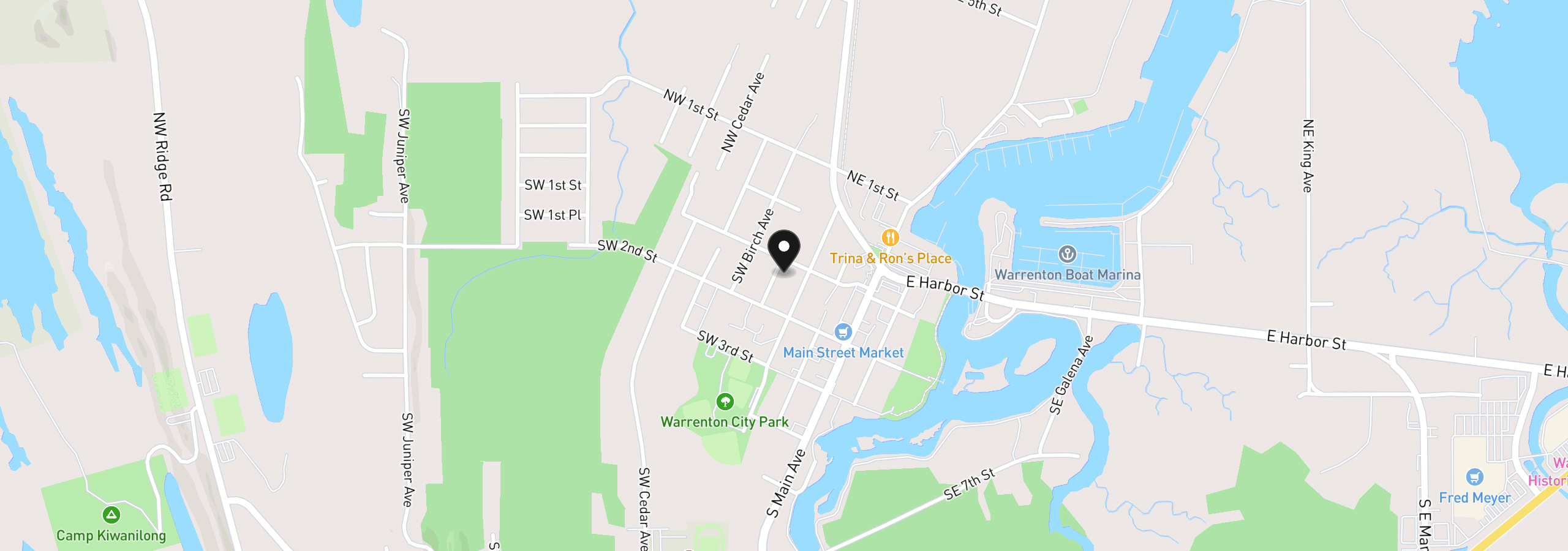 Map showing the location of 120 SW Alder Ct, Warrenton, OR 97146