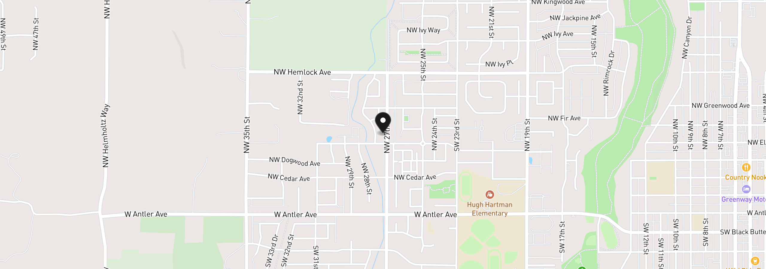 Map showing the location of 540 NW 28th St, Redmond, OR 97756