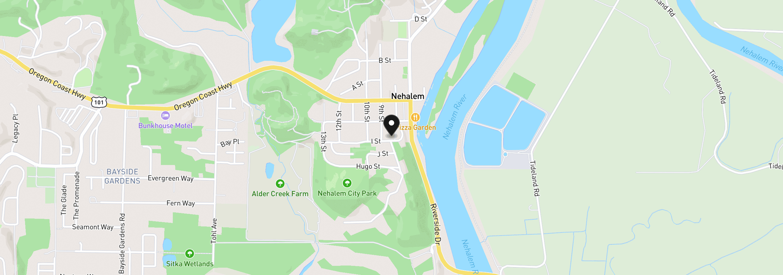 Map showing the location of 12990 I St, Nehalem, OR 97131