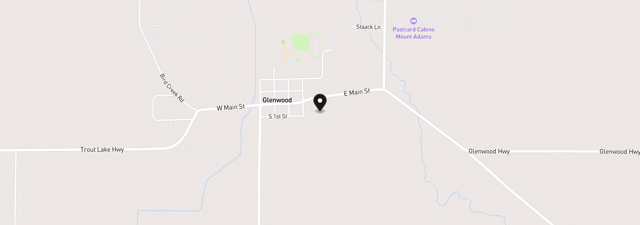 Map showing the location of 425 S First St, Glenwood, Wa 98619