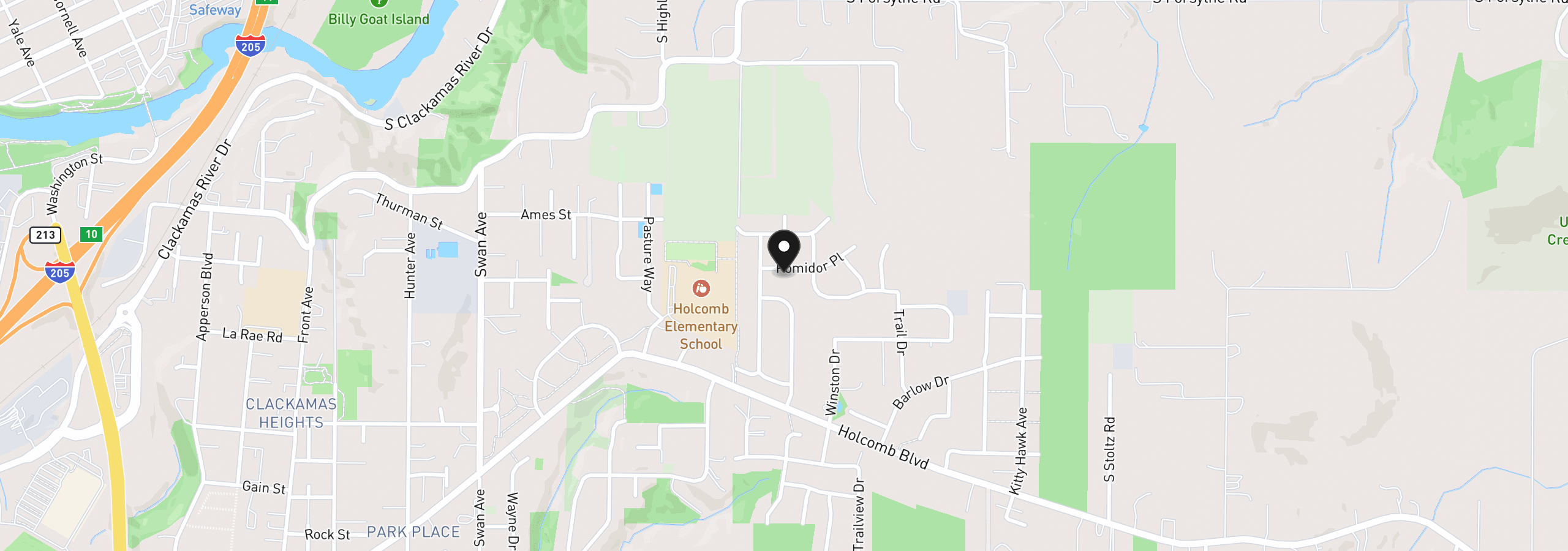 Map showing the location of 14902 Pomidor Pl, Oregon City, OR 97045