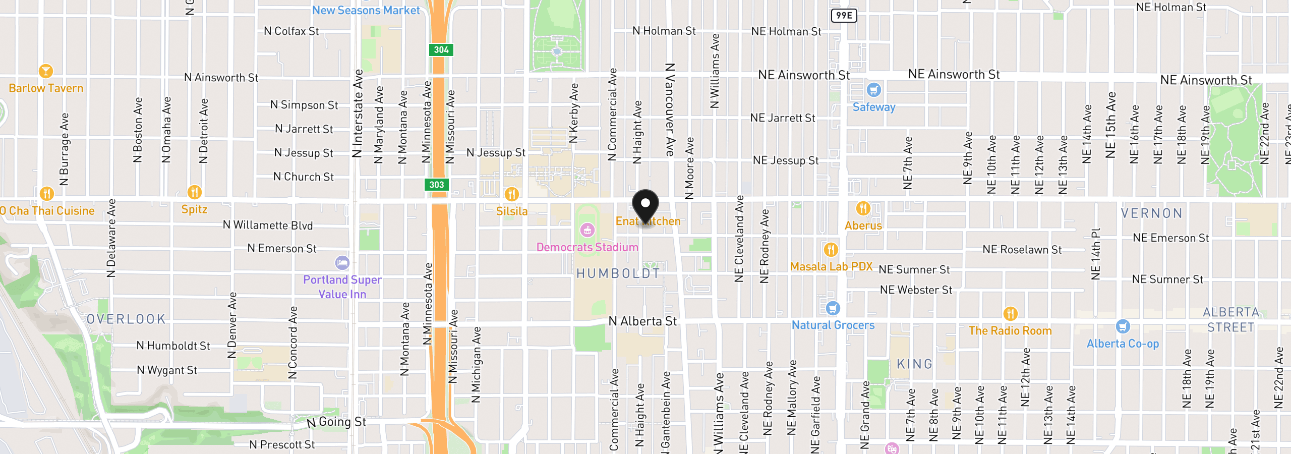 Map showing the location of 325 N Emerson St D, Portland, OR 97217