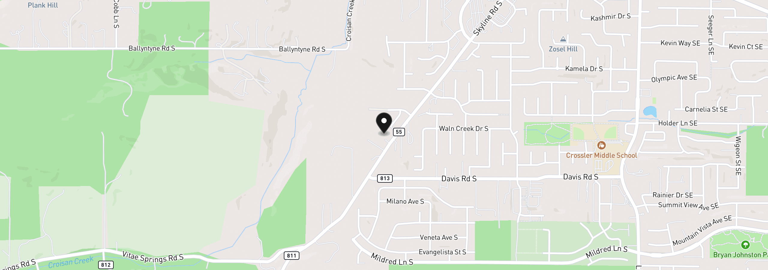 Map showing the location of 5545 Skyline Rd, Salem, OR 97301