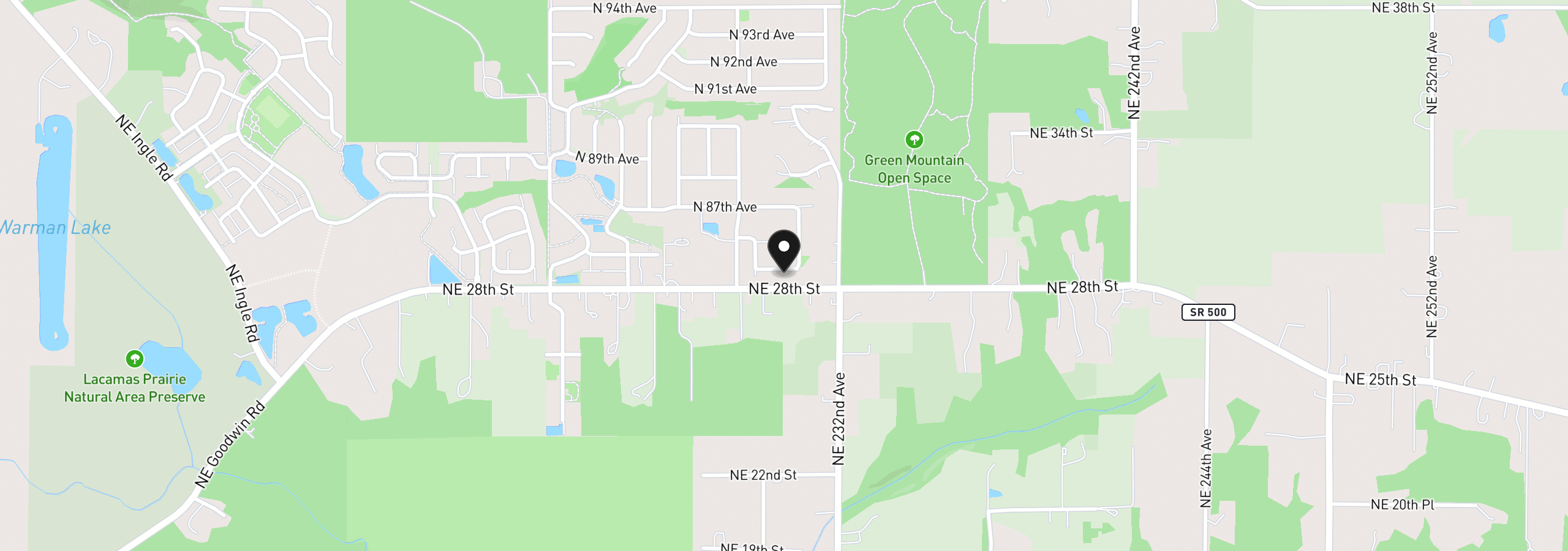 Map showing the location of 5294 N 85th Ave, Camas, Wa 98607
