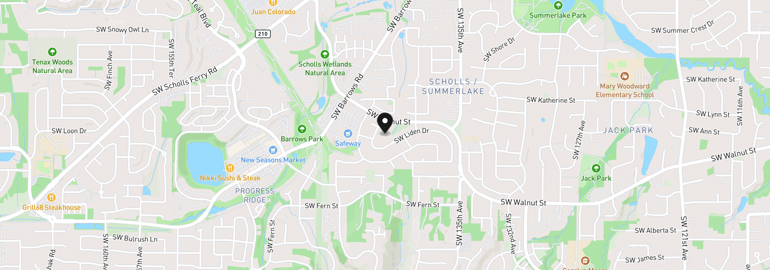 Map showing the location of 14022 SW Chehalem Ct, Portland, OR 97223
