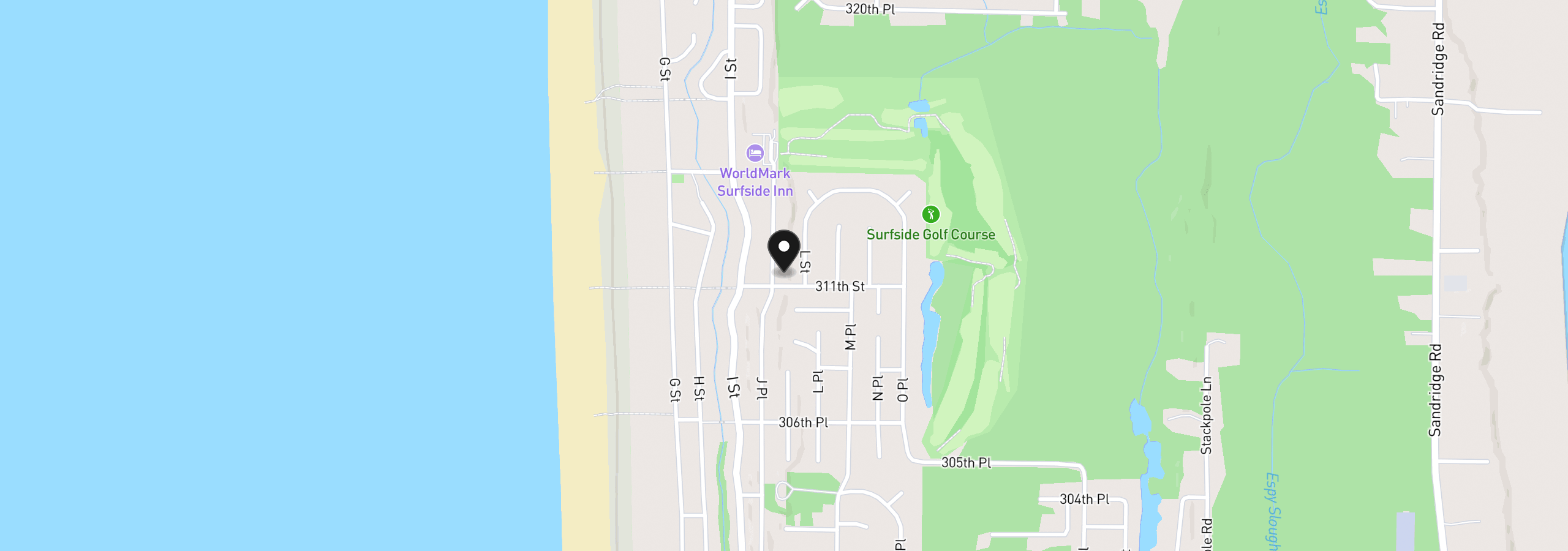 Map showing the location of 31102 J Pl, Ocean Park, Wa 98640