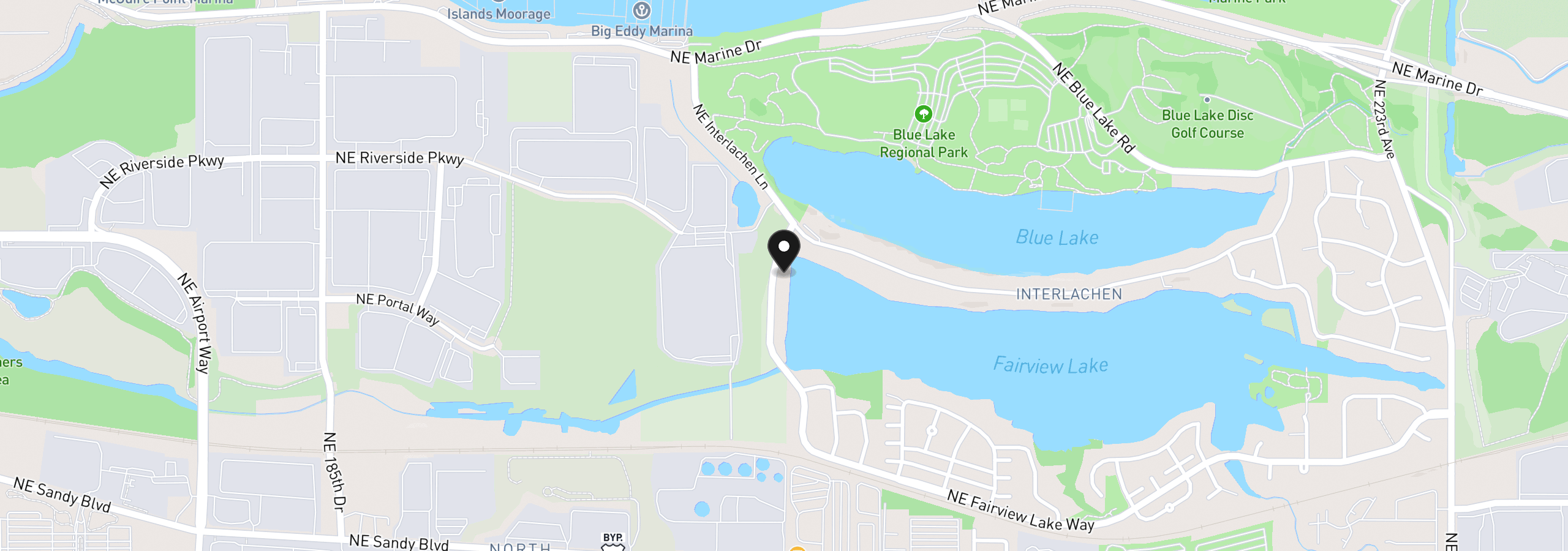 Map showing the location of 4066 NE Fairview Lake Way, Fairview, OR 97024