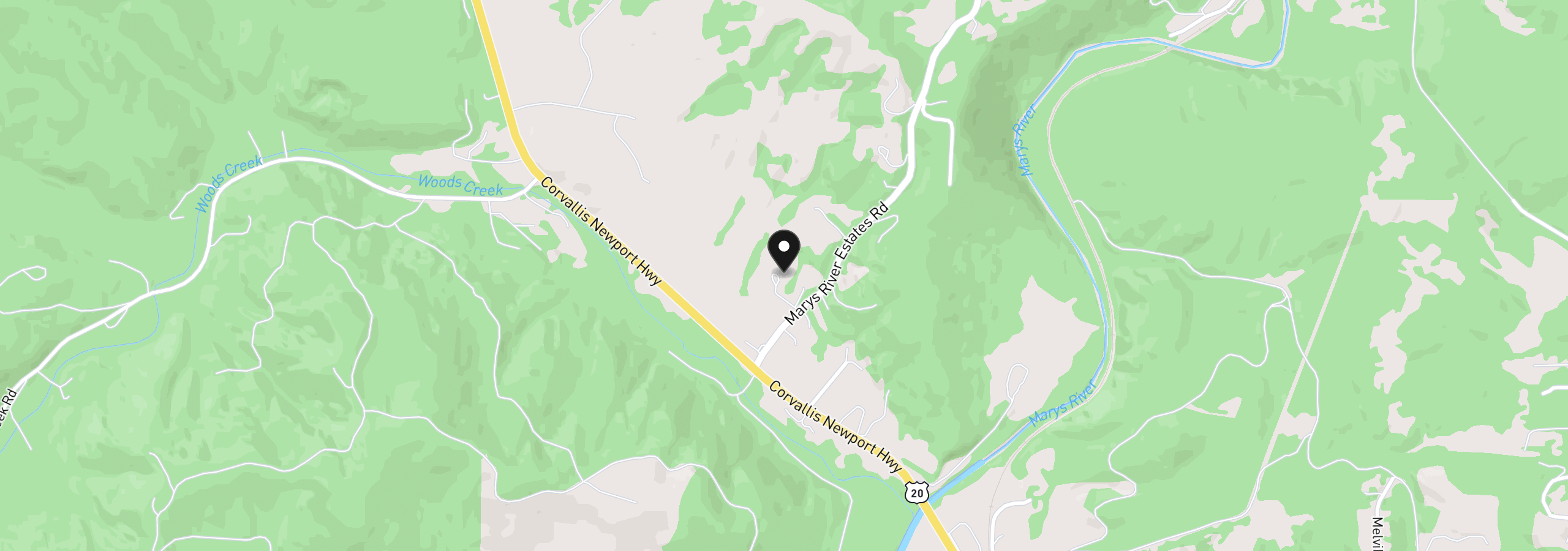 Map showing the location of 33678 Marys River Estates Rd, Philomath, OR 97370