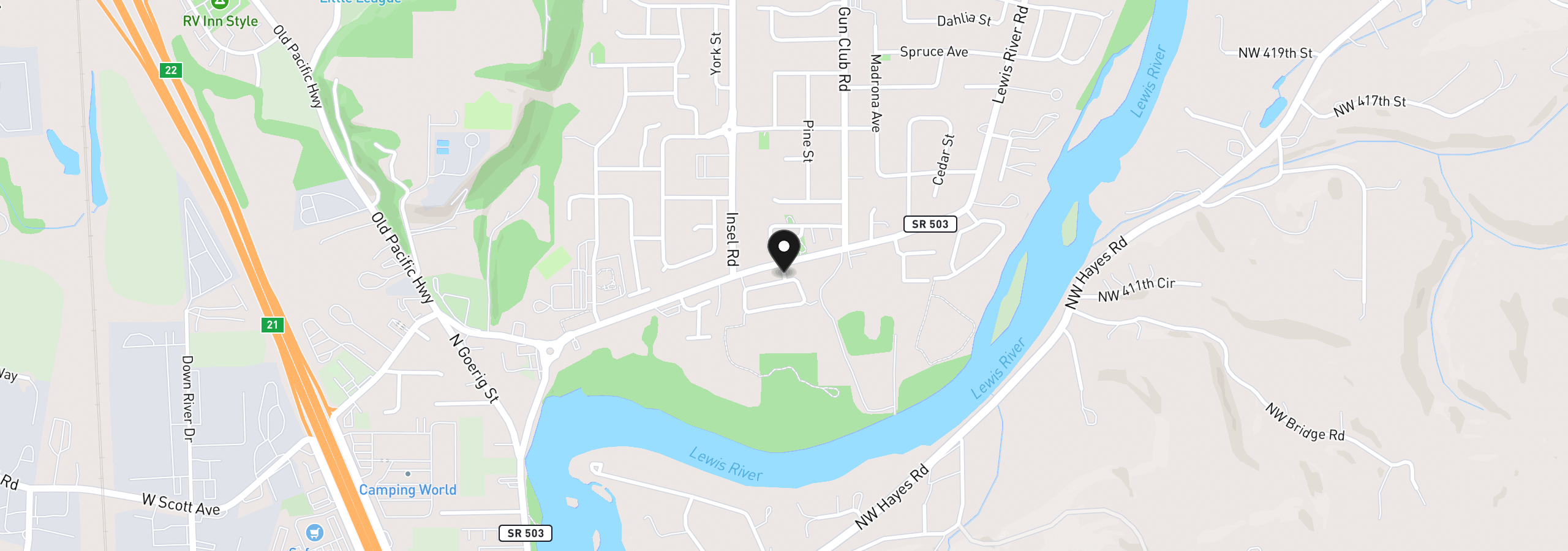 Map showing the location of 162 Coho Loop, Woodland, Wa 98674