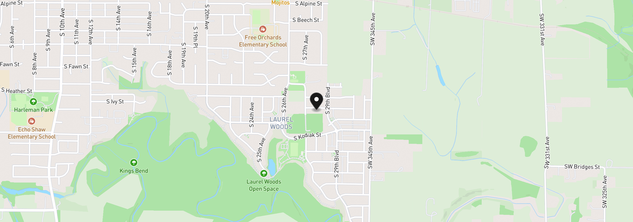 Map showing the location of 3191 S Linden St 828, Cornelius, OR 97113