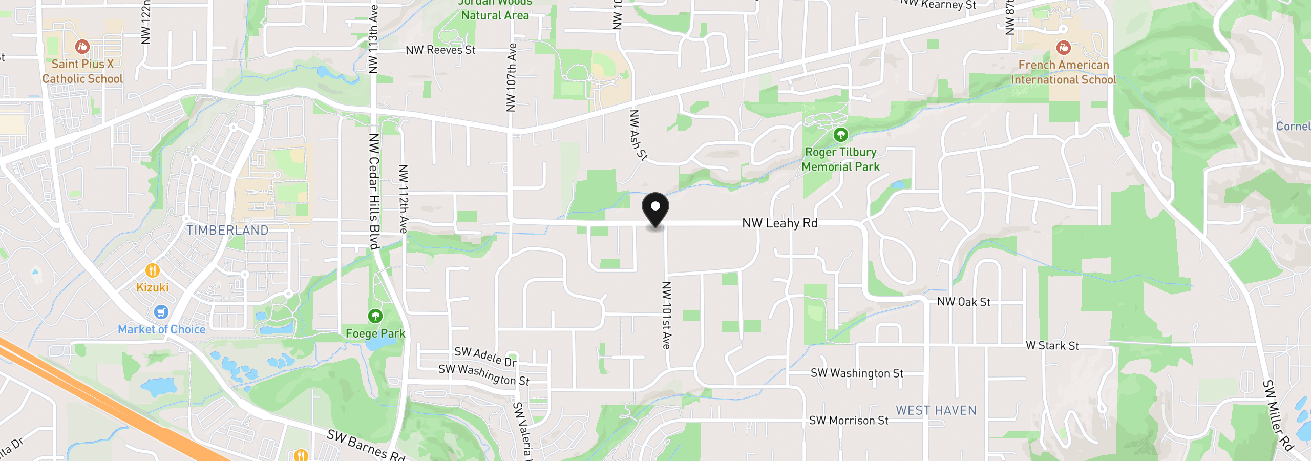 Map showing the location of 455 NW 101st Ave, Portland, OR 97229